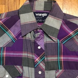 Vintage Wrangler purple western shirt